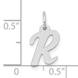 10k White Gold Small Script Initial R Charm
