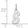 10k White Gold Small Script Initial S Charm