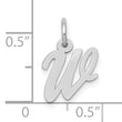 10k White Gold Small Script Initial W Charm