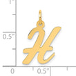 10K Medium Script Letter H Initial Charm