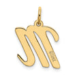 10K Medium Script Letter M Initial Charm