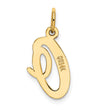 10K Medium Script Letter O Initial Charm