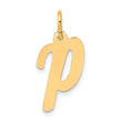 10K Medium Script Letter P Initial Charm