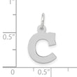 10k White Gold Small Block Initial C Charm