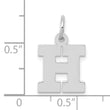 10k White Gold Small Block Initial H Charm