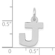 10k White Gold Small Block Initial J Charm