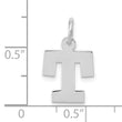 10k White Gold Small Block Initial T Charm