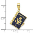 10K Enamel 3-D Passport Pendant