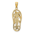 10K Enamel Cut-out Flip Flop w/ Sea Turtles Pendant