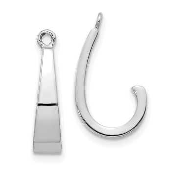 10k White Gold J Hoop Earrings Jackets
