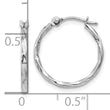 10k White Gold Twisted Hoop Earrings