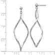 10k White Gold Twisted Post Dangle Earrings
