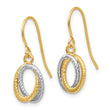 10k Two-tone Textured Fancy Dangle Earrings