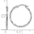 10k White Gold Polished Twisted Hoops