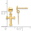 10k Polished Cross Post Dangle Earrings
