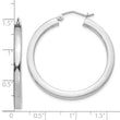 10k White Gold 3mm Polished Square Tube Hoop Earrings