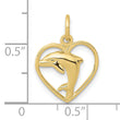 10k Dolphin in Heart Charm