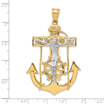 10k Two-tone Mariner's Crucifix Pendant