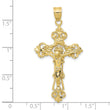 10k INRI Fleur De Lis Crucifix Pendant