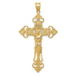 10k INRI Fleur De Lis Crucifix Pendant