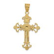 10k INRI Fleur De Lis Crucifix Pendant