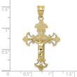 10k INRI Fleur De Lis Crucifix Pendant