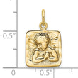 10k Satin & Diamond -cut Angel Charm