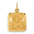 10k Satin & Diamond -cut Angel Charm