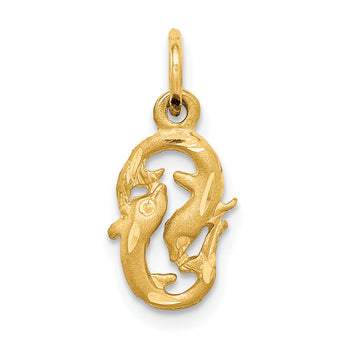 10k Pisces Zodiac Charm