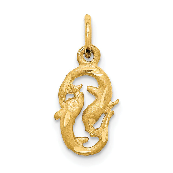 10k Pisces Zodiac Charm