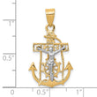 10k Two-tone Mariners Cross Pendant
