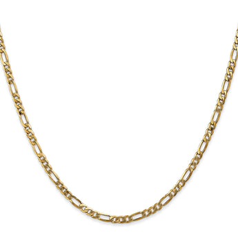 14K 3.25mm Flat Figaro Chain