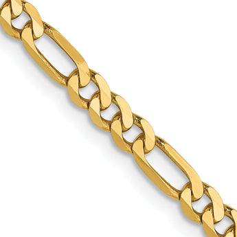 14K 3.25mm Flat Figaro Chain