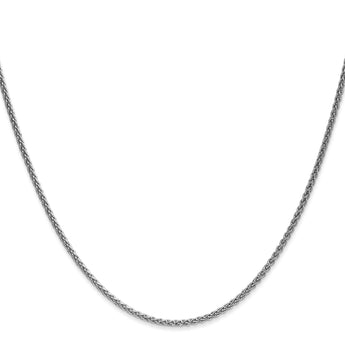 14K White Gold 1.65mm Spiga (Wheat) Chain - Birthstone Company