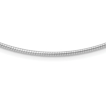 14K White Gold 2mm Round Omega Necklace 18 in - Birthstone Company