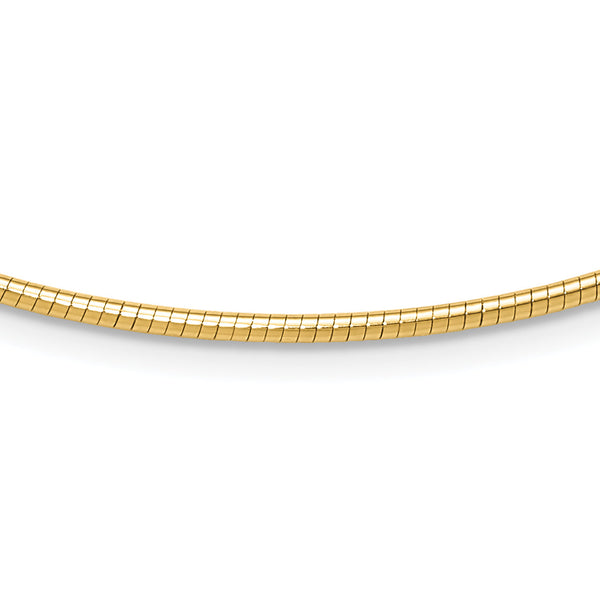 14K 2mm Round Omega Necklace