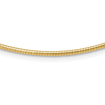 14K 2mm Round Omega Necklace