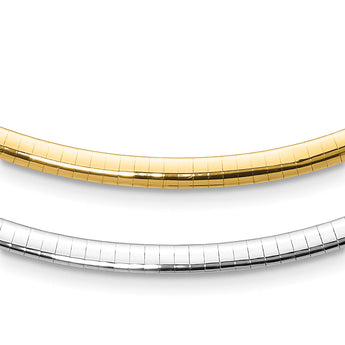 14K 4mm Two-tone Reversible Omega Necklace