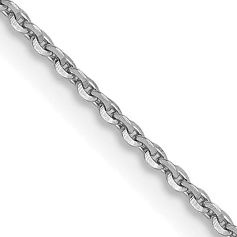 14K White Gold 1.0 mm D/C Cable Chain - Birthstone Company