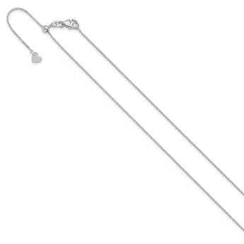 14K White Gold Adjustable  1.1mm D/C Cable Chain 22 in - Birthstone Company
