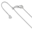 14K White Gold Adjustable  1.1mm D/C Cable Chain 22 in - Birthstone Company