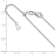 14K White Gold Adjustable  1.25mm D/C Cable Chain