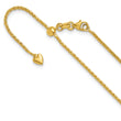 14K Adjustable 1.3mm D/C Wheat Chain