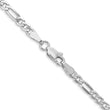 14K White Gold 3mm Flat Figaro Chain - Birthstone Company