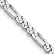 14K White Gold 3mm Flat Figaro Chain - Birthstone Company
