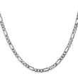 14K 4mm White Gold Flat Figaro Chain  Lobster Clasp - Birthstone Company