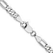 14K 4mm White Gold Flat Figaro Chain  Lobster Clasp