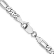 14K 4mm White Gold Flat Figaro Chain  Lobster Clasp - Birthstone Company