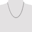 14K 4mm White Gold Flat Figaro Chain  Lobster Clasp - Birthstone Company