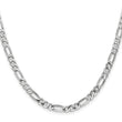 14K White Gold 5mm Flat Figaro Chain - Birthstone Company